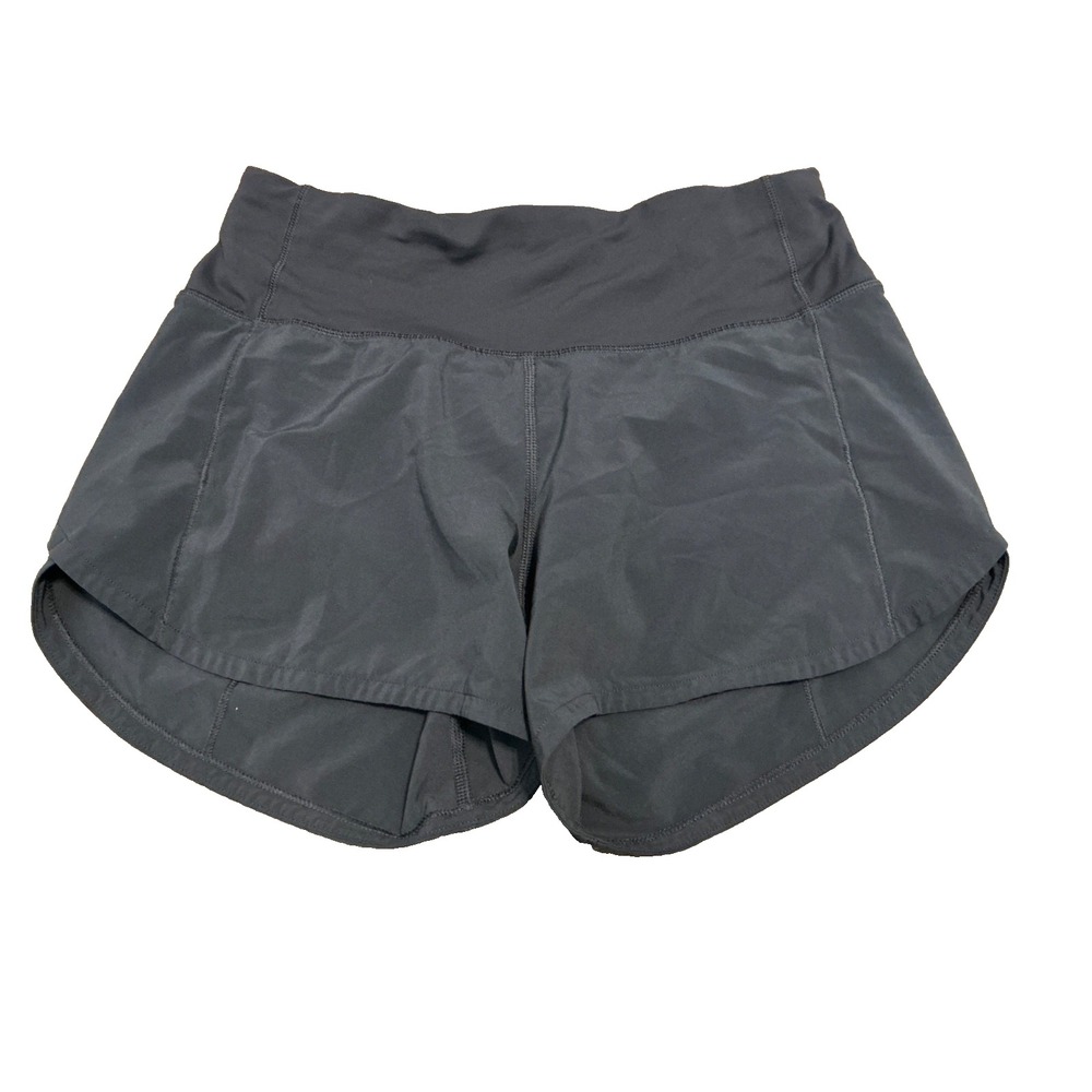 Lululemon Speed Up Shorts Long 4" Gray Size 2 Mid Rise Running Athletic Gym